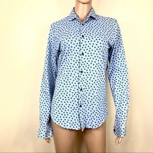Zara Man Women’s Top shirt Buttons Blue Sz S